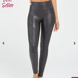 NWOT SPANX Faux Leather Moto Leggings